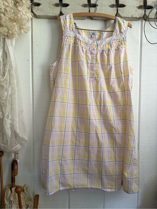 croft & barrow Other - croft & barrow Pink and Yellow Plaid Sleeveless nightgown